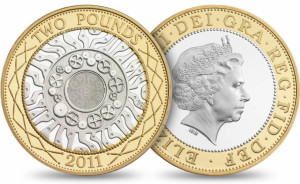 moedas britânicas - two pounds